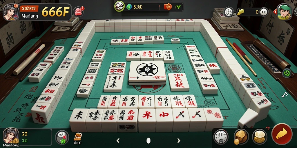 Gameplay Mahjong menarik di 666F dengan variasi level.