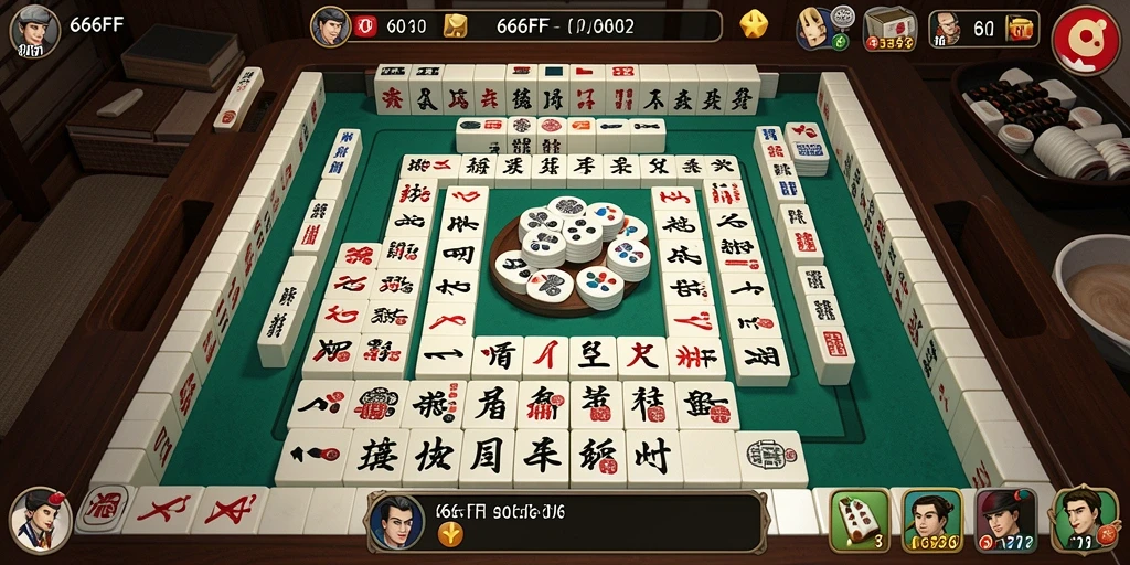 Screenshot menampilkan gameplay Mahjong yang seru di 666FF.