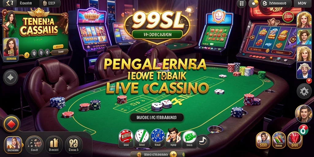 Screenshot gameplay 99SL yang menunjukkan dealer profesional dan interaksi langsung.