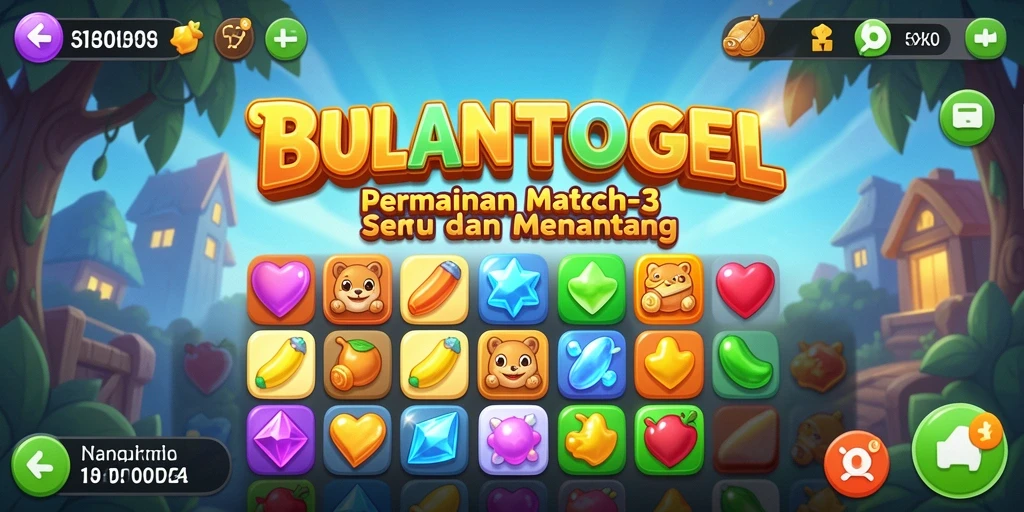 Tampilan gameplay seru di BULANTOGEL dengan kombinasi warna-warna cerah.