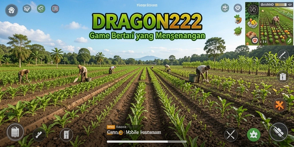 Tampilan menarik dari gameplay bertani di DRAGON222.