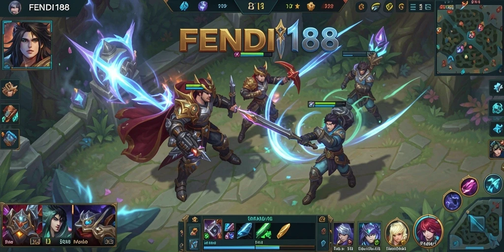 Tangkapan layar utama FENDI188 menampilkan aksi seru gameplay MOBA.