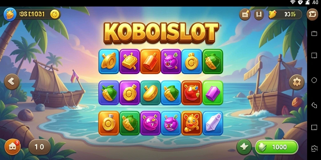 Tampilan gameplay <strong>KOBOISLOT</strong> yang seru dan mengasyikkan dalam kategori Match-3.