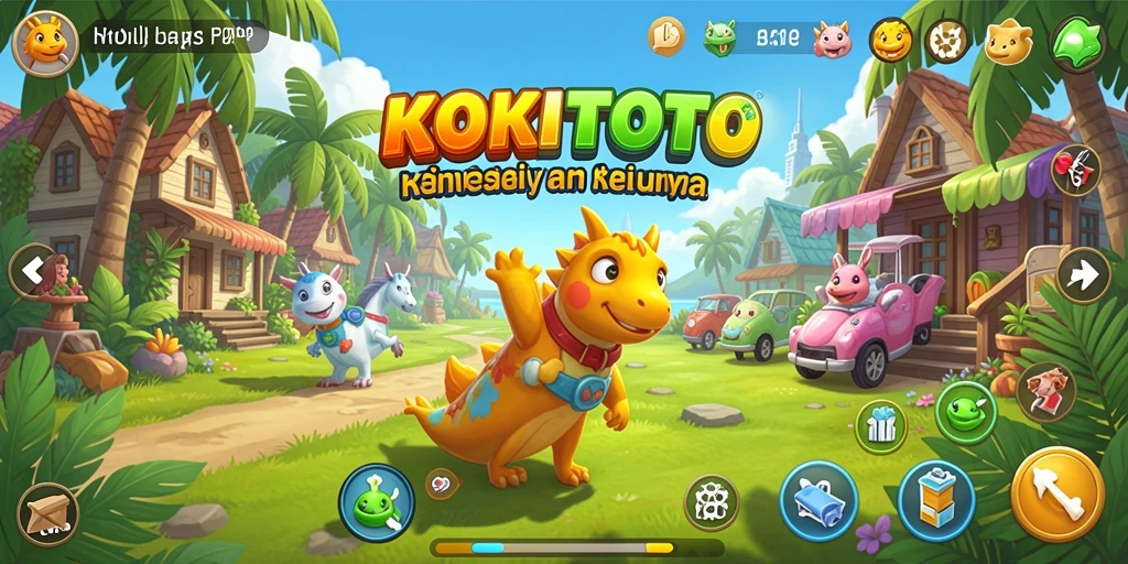 Tampilan interaktif gameplay KOKITOTO yang menarik dan colorful.