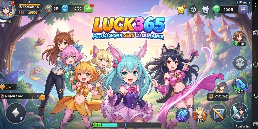 Tampilan seru dalam permainan LUCK365 dengan karakter anime favorit.