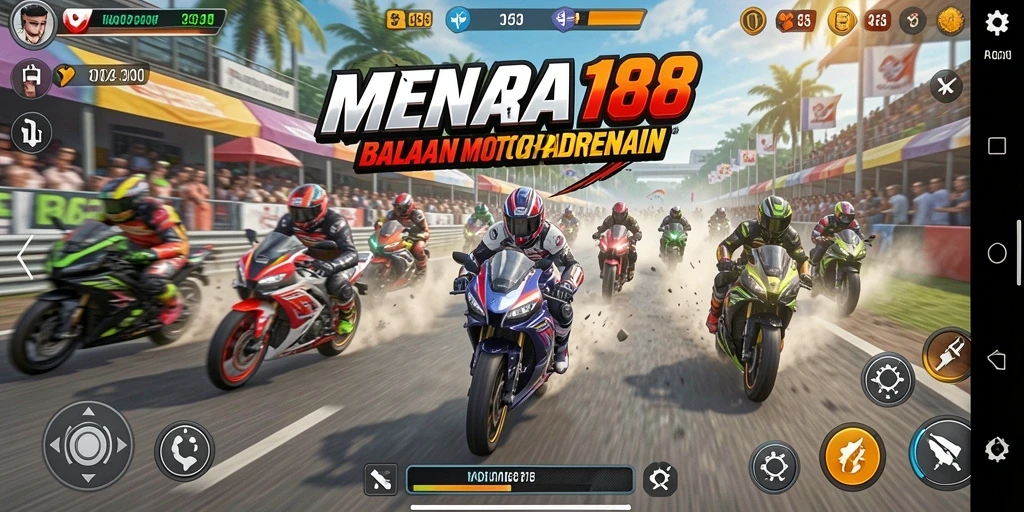 Gameplay seru dengan balapan motor yang menantang.