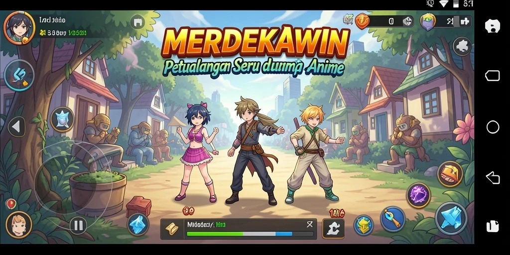 Tampilan gameplay anime yang menarik dan penuh aksi.