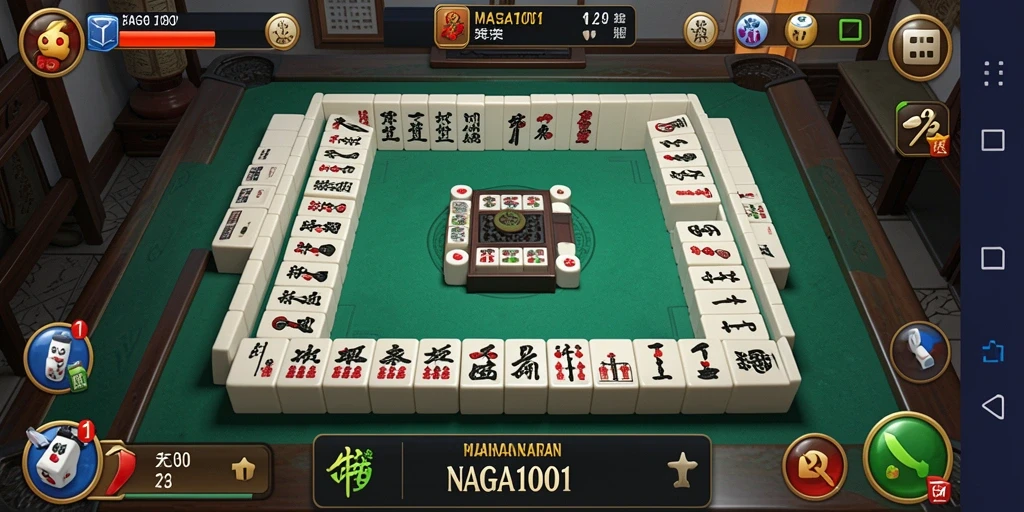 Tampilan gameplay Mahjong NAGA1001 yang menarik dan penuh warna.