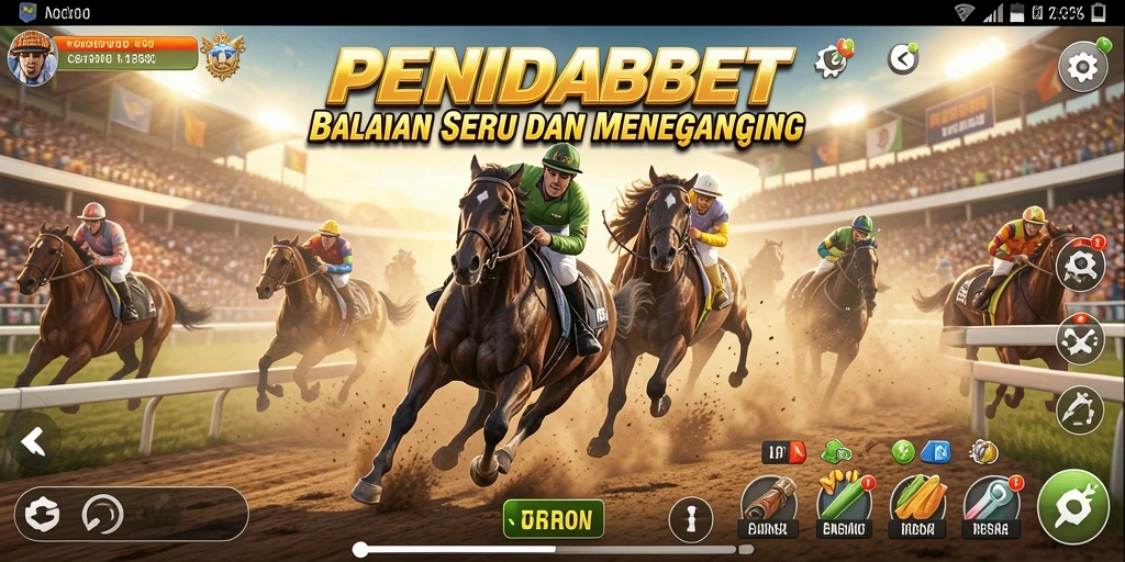 Tampilan gameplay seru dari PENIDABET saat balapan.