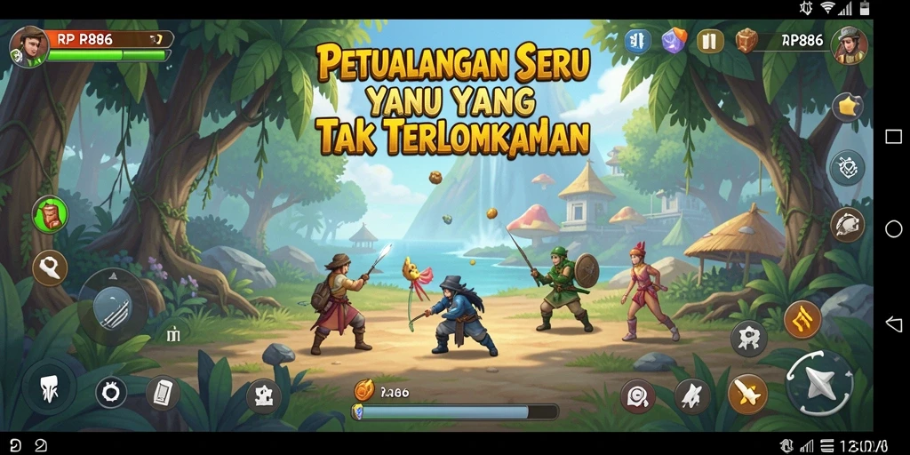 Gameplay seru dalam RP886 dengan petualangan yang menantang.