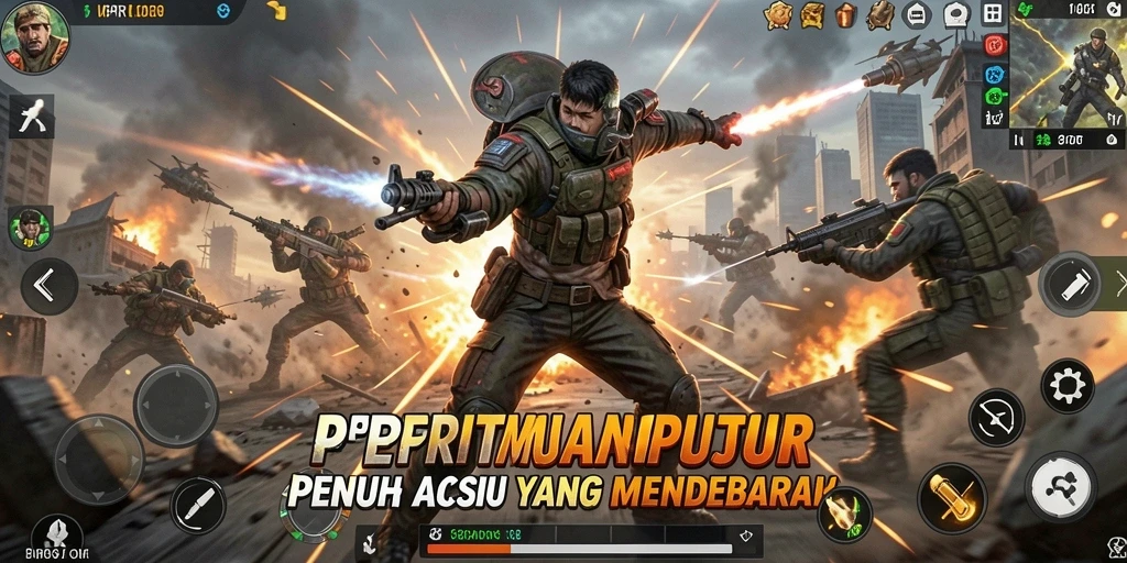 Tampilan mendebarkan dari gameplay RPRR yang penuh aksi.