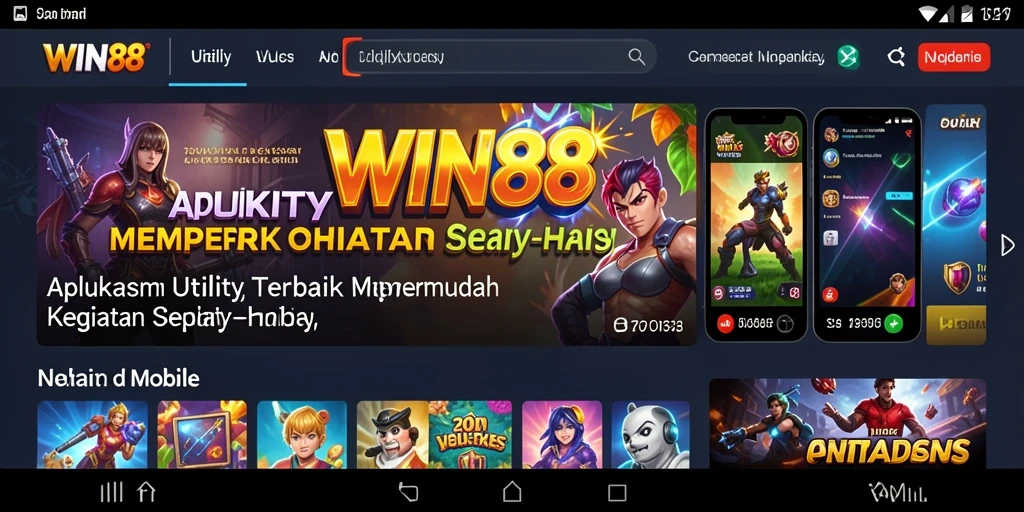 Tampilan utama WIN88 yang menampilkan berbagai fungsi Utility.
