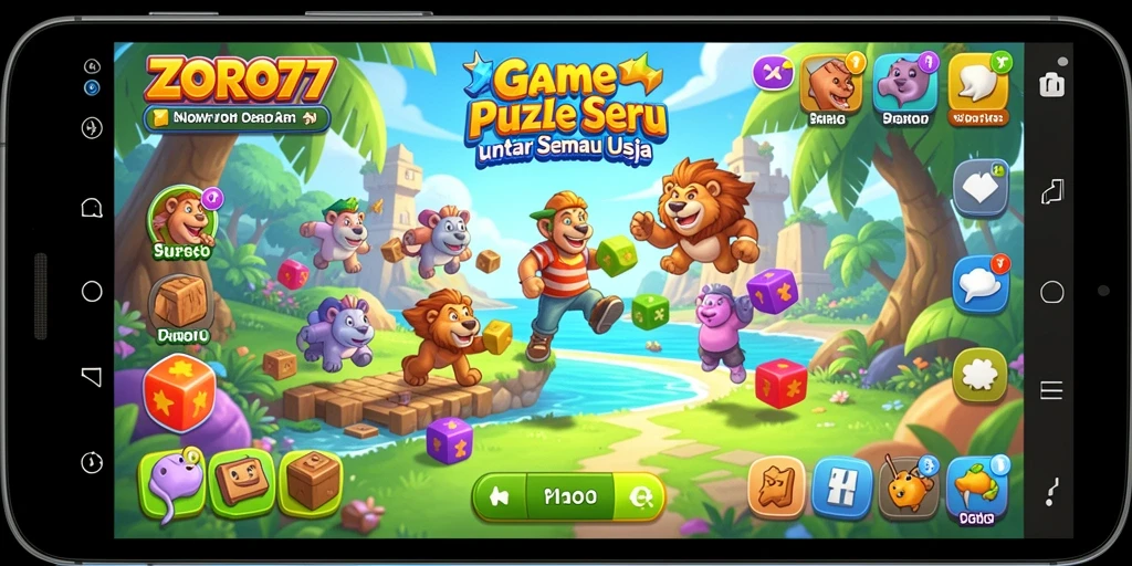Tampilan gameplay ZORO77 dengan teka-teki menarik.